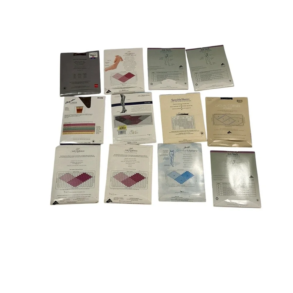 VTG Pantyhose Tights Panties‎ Lot of 12 Various Colors & Sizes